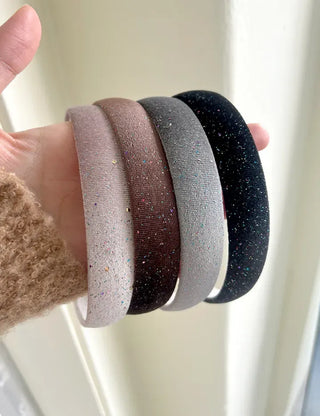 Glitter piece ribbon hair tie headband velvet scrunchie