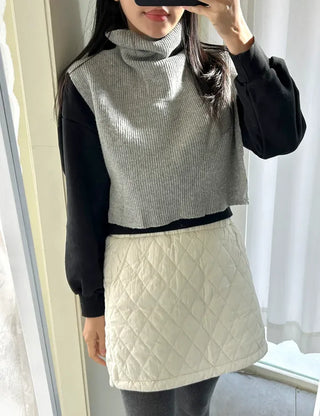 Cashmere Wool Turtleneck Vest Knit Shawl Vest