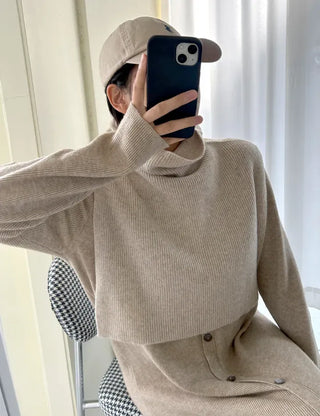 Cashmere Wool Turtleneck Vest Knit Shawl Vest