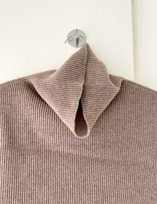 Cashmere Wool Turtleneck Vest Knit Shawl Vest