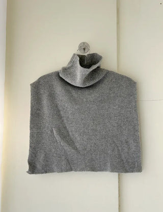 Cashmere Wool Turtleneck Vest Knit Shawl Vest