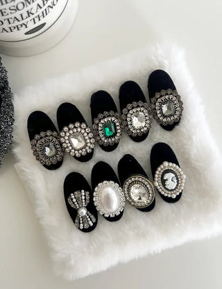 Piece Jewel Hairpins, Velvet Side Hair, Mini Petite Pearl