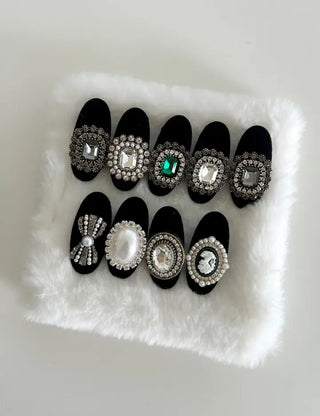 Piece Jewel Hairpins, Velvet Side Hair, Mini Petite Pearl