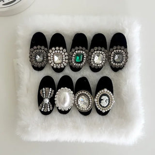 Piece Jewel Hairpins, Velvet Side Hair, Mini Petite Pearl
