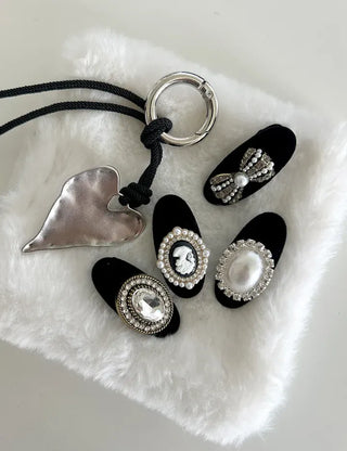 Piece Jewel Hairpins, Velvet Side Hair, Mini Petite Pearl