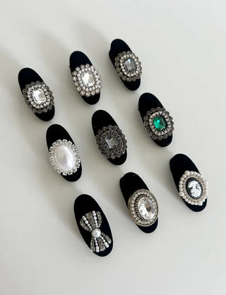 Piece Jewel Hairpins, Velvet Side Hair, Mini Petite Pearl