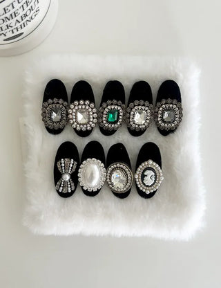 Piece Jewel Hairpins, Velvet Side Hair, Mini Petite Pearl