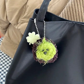Handmade Dujjonku Keyring Knitted Doll Four-Leaf Clover Keyholder