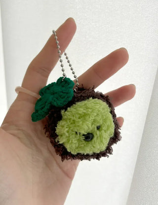 Handmade Dujjonku Keyring Knitted Doll Four-Leaf Clover Keyholder