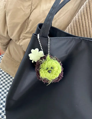 Handmade Dujjonku Keyring Knitted Doll Four-Leaf Clover Keyholder