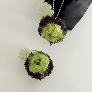 Handmade Dujjonku Keyring Knitted Doll Four-Leaf Clover Keyholder