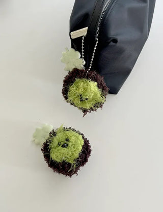 Handmade Dujjonku Keyring Knitted Doll Four-Leaf Clover Keyholder