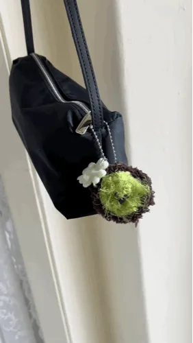 Handmade Dujjonku Keyring Knitted Doll Four-Leaf Clover Keyholder
