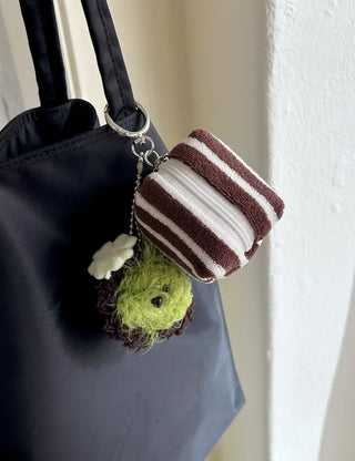 Handmade Dujjonku Keyring Knitted Doll Four-Leaf Clover Keyholder