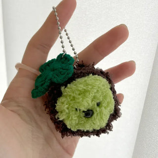 Handmade Dujjonku Keyring Knitted Doll Four-Leaf Clover Keyholder