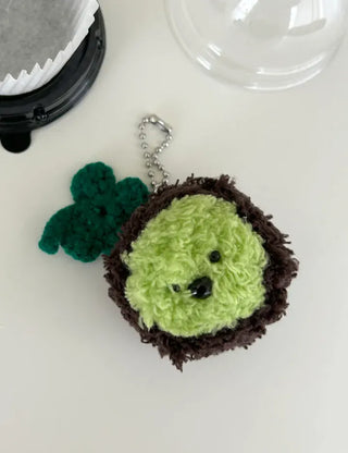 Handmade Dujjonku Keyring Knitted Doll Four-Leaf Clover Keyholder