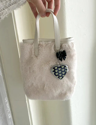 Vivid Heart Mirror Keyring Keyholder Ribbon Handmade Keychain Bag Charm