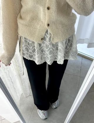 Heart Lace Layered Mini Ribbon Wrap Skirt
