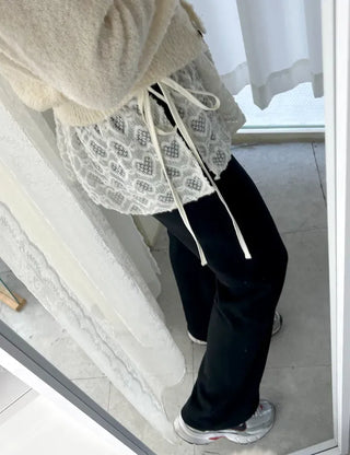 Heart Lace Layered Mini Ribbon Wrap Skirt