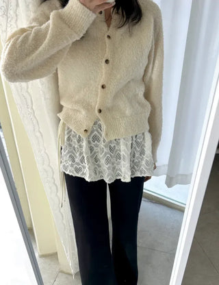 Heart Lace Layered Mini Ribbon Wrap Skirt