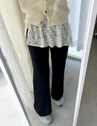 Heart Lace Layered Mini Ribbon Wrap Skirt