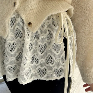 Heart Lace Layered Mini Ribbon Wrap Skirt