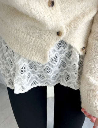 Heart Lace Layered Mini Ribbon Wrap Skirt