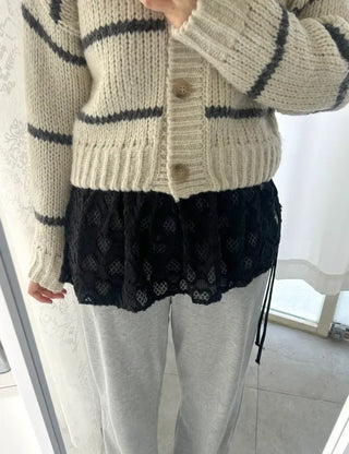 Heart Lace Layered Mini Ribbon Wrap Skirt