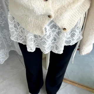 Heart Lace Layered Mini Ribbon Wrap Skirt