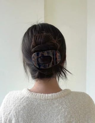Round hair clip, acrylic hair clip, updo leopard print hair clip