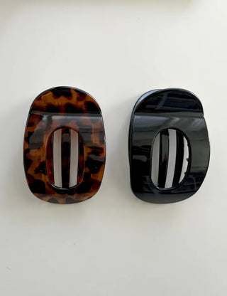 Round hair clip, acrylic hair clip, updo leopard print hair clip