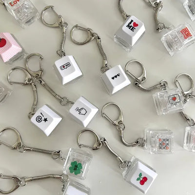 LED Single Keycap Keyring Printed Transparent Keyboard Keyholder