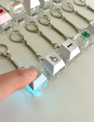 LED Single Keycap Keyring Printed Transparent Keyboard Keyholder