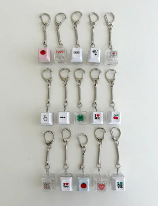 LED Single Keycap Keyring Printed Transparent Keyboard Keyholder