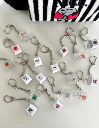 LED Single Keycap Keyring Printed Transparent Keyboard Keyholder
