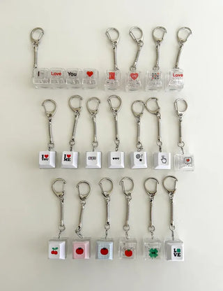 LED Single Keycap Keyring Printed Transparent Keyboard Keyholder