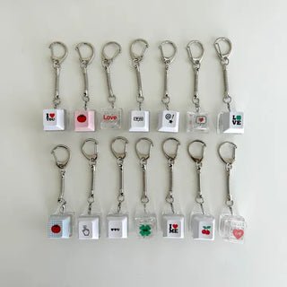 LED Single Keycap Keyring Printed Transparent Keyboard Keyholder