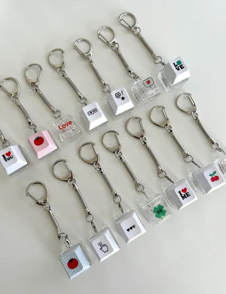 LED Single Keycap Keyring Printed Transparent Keyboard Keyholder