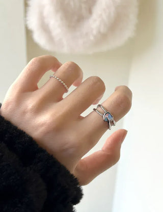Aurora Heart Surgical Fashion Ring Cross Women's Silver