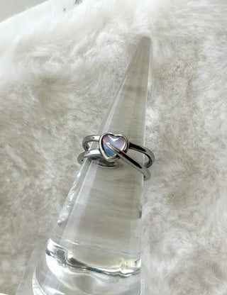 Aurora Heart Surgical Fashion Ring Cross Women's Silver