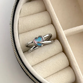 Aurora Heart Surgical Fashion Ring Cross Women's Silver