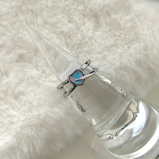 Aurora Heart Surgical Fashion Ring Cross Women's Silver
