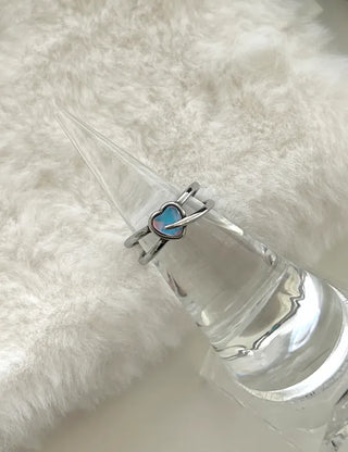 Aurora Heart Surgical Fashion Ring Cross Women's Silver