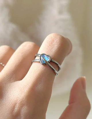 Aurora Heart Surgical Fashion Ring Cross Women's Silver