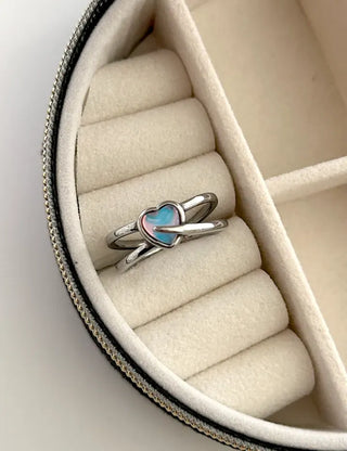 Aurora Heart Surgical Fashion Ring Cross Women's Silver