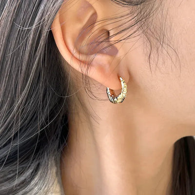 Vintage hoop earrings, bold one-touch earrings, basic mini