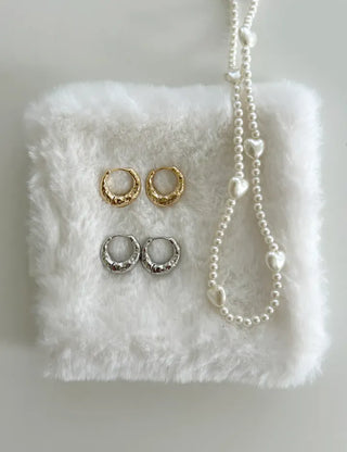 Vintage hoop earrings, bold one-touch earrings, basic mini