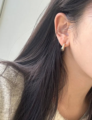 Vintage hoop earrings, bold one-touch earrings, basic mini