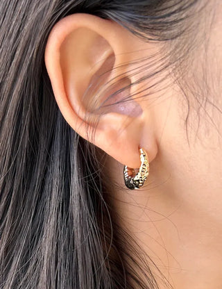 Vintage hoop earrings, bold one-touch earrings, basic mini