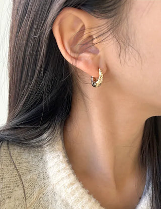 Vintage hoop earrings, bold one-touch earrings, basic mini